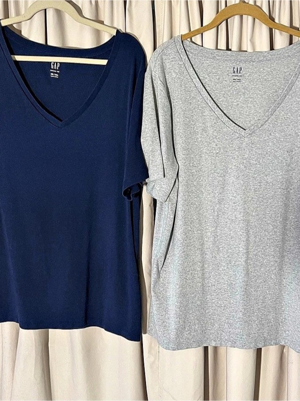 Gap Modern Tee XXL Tall 2-Pack V Neck T-Shirts Navy Gray Modal Stretch